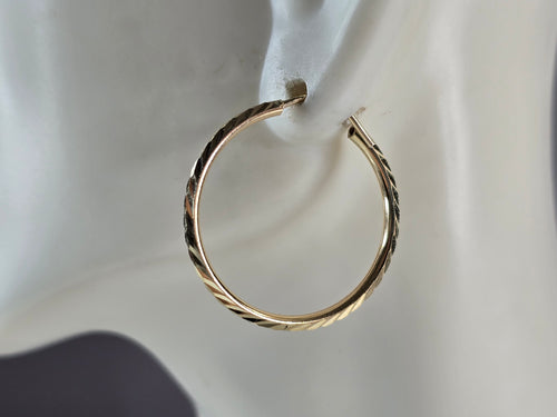 Pr Womens 14K Yellow Gold Hoop Earrings 2.1g E3784