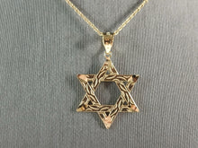 Load image into Gallery viewer, Sterling Silver Gold Tone Jewish Judaica Star of David Pendant, 2.7g E3792
