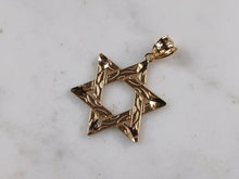 Load image into Gallery viewer, Sterling Silver Gold Tone Jewish Judaica Star of David Pendant, 2.7g E3792