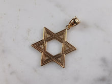 Load image into Gallery viewer, Sterling Silver Gold Tone Jewish Judaica Star of David Pendant, 2.7g E3792