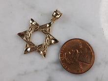 Load image into Gallery viewer, Sterling Silver Gold Tone Jewish Judaica Star of David Pendant, 2.7g E3792
