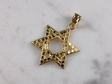 Load image into Gallery viewer, Sterling Silver Gold Tone Jewish Judaica Star of David Pendant, 2.8g E3793