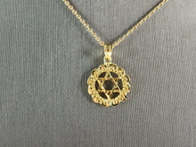 Load image into Gallery viewer, Sterling Silver Gold Tone Jewish Judaica Star of David Pendant, 2.6g E3794