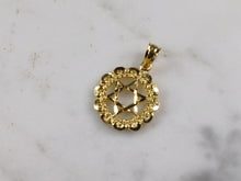 Load image into Gallery viewer, Sterling Silver Gold Tone Jewish Judaica Star of David Pendant, 2.6g E3794
