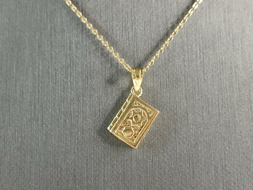 Sterling Silver Gold Tone Jewish Judaica Star of David Pendant, 3.5g E3795