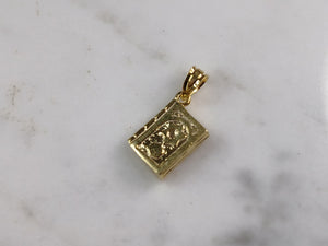 Sterling Silver Gold Tone Jewish Judaica Star of David Pendant, 3.5g E3795