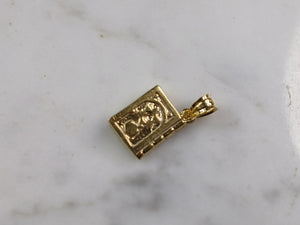 Sterling Silver Gold Tone Jewish Judaica Star of David Pendant, 3.5g E3795