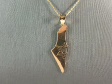 Load image into Gallery viewer, Sterling Silver Gold Tone Jewish Judaica Star of David Israel Pendant 4.1g E3796