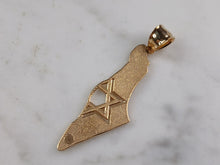 Load image into Gallery viewer, Sterling Silver Gold Tone Jewish Judaica Star of David Israel Pendant 4.1g E3796