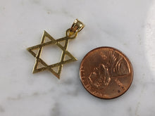 Load image into Gallery viewer, Sterling Silver Gold Tone Jewish Judaica Star of David Pendant, 2.8g E3798