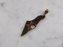 Load image into Gallery viewer, Sterling Silver Gold Tone Jewish Judaica Star of David Israel Pendant 3.1g E3799