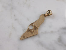 Load image into Gallery viewer, Sterling Silver Gold Tone Jewish Judaica Star of David Israel Pendant 3.1g E3799