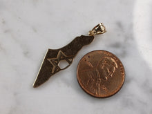 Load image into Gallery viewer, Sterling Silver Gold Tone Jewish Judaica Star of David Israel Pendant 3.1g E3799