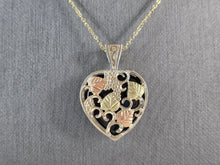 Load image into Gallery viewer, Womens Sterling Silver 12k Gold Coleman Black Hills Heart Pendant 9.7g #E3801