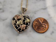 Load image into Gallery viewer, Womens Sterling Silver 12k Gold Coleman Black Hills Heart Pendant 9.7g #E3801
