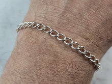 Load image into Gallery viewer, Womens Vintage Estate Sterling Silver Chain Link Charm Bracelet, 4.9g #E3816