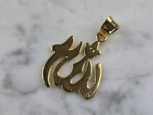 Load image into Gallery viewer, Sterling Silver Gold Tone Muslim Allah Pendant Necklace 4.5g E3817