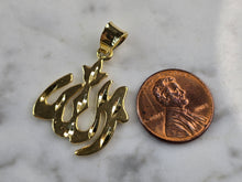 Load image into Gallery viewer, Sterling Silver Gold Tone Muslim Allah Pendant Necklace 4.5g E3817