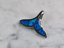 Load image into Gallery viewer, Womens Sterling Silver Blue Opal Modernist Whale Pendant 6.1g E3823