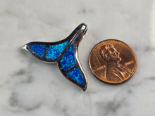 Load image into Gallery viewer, Womens Sterling Silver Blue Opal Modernist Whale Pendant 6.1g E3823