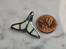 Load image into Gallery viewer, Womens Sterling Silver Opal Modernist Whale Tail Pendant 6.1g E3824