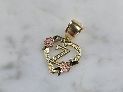 Womens 10K Yellow & Rose Gold Initial Letter 