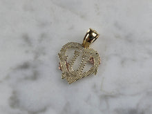 Load image into Gallery viewer, Womens 10K Yellow &amp; Rose Gold Initial Letter &quot; U &quot;  Heart Pendant 0.9g E3830