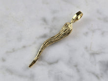 Load image into Gallery viewer, Sterling Silver Gold Tone Italian Horn Pendant 3.0g E3833