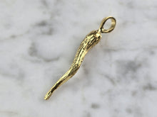 Load image into Gallery viewer, Sterling Silver Gold Tone Italian Horn Pendant 3.0g E3833