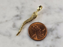 Load image into Gallery viewer, Sterling Silver Gold Tone Italian Horn Pendant 3.0g E3833