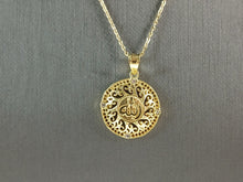 Load image into Gallery viewer, Sterling Silver Gold Tone CZ Muslim Allah Pendant Necklace 4.5g E3840