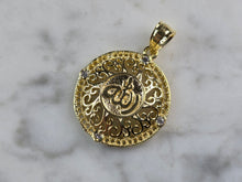 Load image into Gallery viewer, Sterling Silver Gold Tone CZ Muslim Allah Pendant Necklace 4.5g E3840
