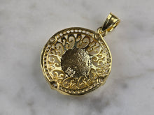 Load image into Gallery viewer, Sterling Silver Gold Tone CZ Muslim Allah Pendant Necklace 4.5g E3840