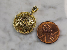 Load image into Gallery viewer, Sterling Silver Gold Tone CZ Muslim Allah Pendant Necklace 4.5g E3840