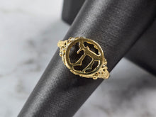Load image into Gallery viewer, Womens Sterling Silver Gold Tone Judaica Jewish Chai Ring 1.9g E3843