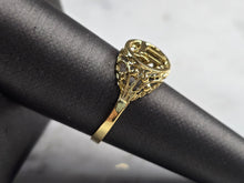Load image into Gallery viewer, Womens Sterling Silver Gold Tone Judaica Jewish Chai Ring 1.9g E3843