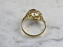 Load image into Gallery viewer, Womens Sterling Silver Gold Tone Judaica Jewish Chai Ring 1.9g E3843
