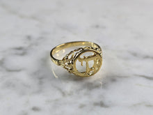 Load image into Gallery viewer, Womens Sterling Silver Gold Tone Judaica Jewish Chai Ring 1.9g E3843