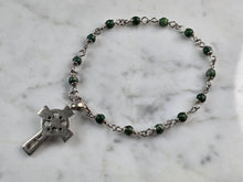 Load image into Gallery viewer, Womens Vintage Solvar Sterling Silver Beaded Celtic Cross Bracelet 6.8g E3844