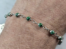 Load image into Gallery viewer, Womens Vintage Solvar Sterling Silver Beaded Celtic Cross Bracelet 6.8g E3844