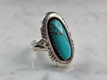 Load image into Gallery viewer, Womens Vintage Estate Sterling Silver Turquoise Ring 14.2g E3862