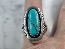 Load image into Gallery viewer, Womens Vintage Estate Sterling Silver Turquoise Ring 14.2g E3862