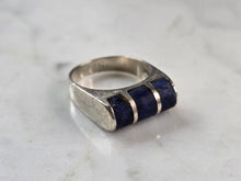 Load image into Gallery viewer, Womens Vintage Estate Sterling Silver Lapis Lazuli Stone Ring 7.5g E3869