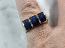 Load image into Gallery viewer, Womens Vintage Estate Sterling Silver Lapis Lazuli Stone Ring 7.5g E3869