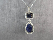Load image into Gallery viewer, Womens Estate Sterling Silver Natural Sapphire Pendant Necklace 8.5g E3871