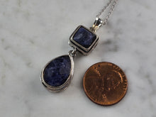 Load image into Gallery viewer, Womens Estate Sterling Silver Natural Sapphire Pendant Necklace 8.5g E3871