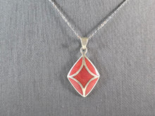 Load image into Gallery viewer, Womens Estate Sterling Silver Enamel Modernist Pendant Necklace 5.4g E3872
