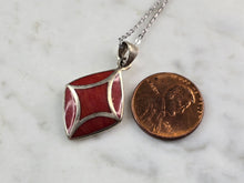 Load image into Gallery viewer, Womens Estate Sterling Silver Enamel Modernist Pendant Necklace 5.4g E3872