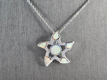 Load image into Gallery viewer, Womens Sterling Silver Starfish Opal Pendant Necklace 5.0g E3891