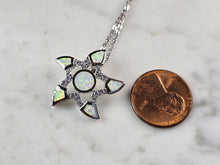 Load image into Gallery viewer, Womens Sterling Silver Starfish Opal Pendant Necklace 5.0g E3891